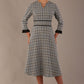 Hendricks V-Neck Check Midi Dress 