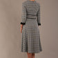 Hendricks V-Neck Check Midi Dress 