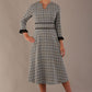Hendricks V-Neck Check Midi Dress 