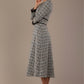 Hendricks V-Neck Check Midi Dress 