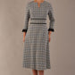 Hendricks V-Neck Check Midi Dress 