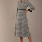 Hendricks V-Neck Check Midi Dress 