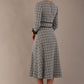 Hendricks V-Neck Check Midi Dress 