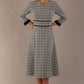 Hendricks V-Neck Check Midi Dress 