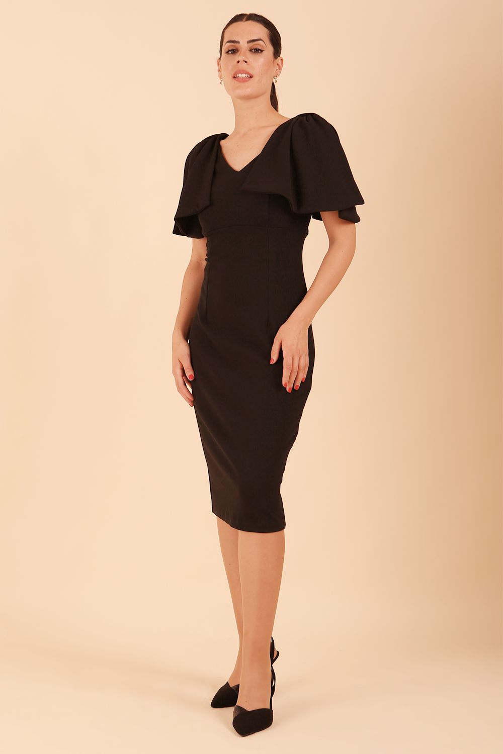 Hermione Sleeveless Pencil Skirt Dress in Black – Diva Catwalk, image 8