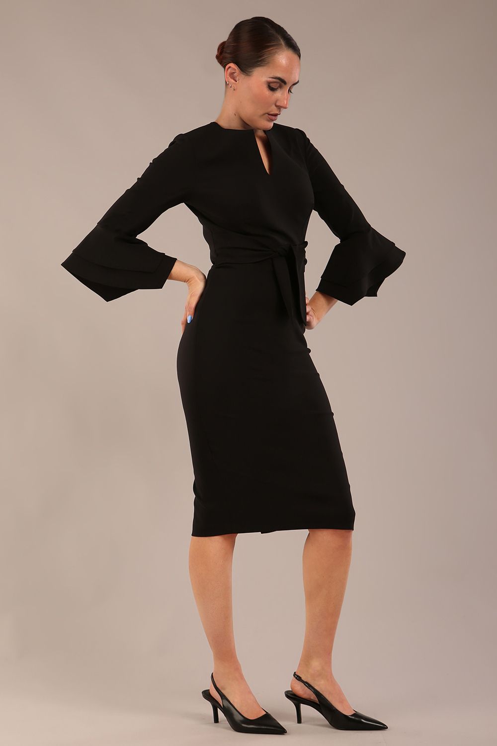 Hobson ruffled sleeves Pencil Dress – Diva Catwalk, image 13