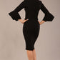 Hobson ruffled sleeves Pencil Dress 