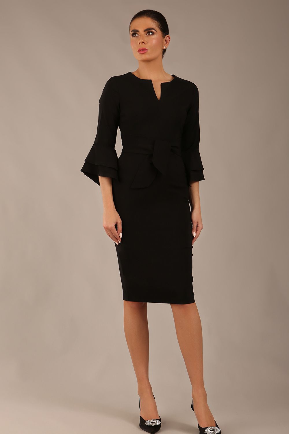 Hobson ruffled sleeves Pencil Dress – Diva Catwalk, image 11