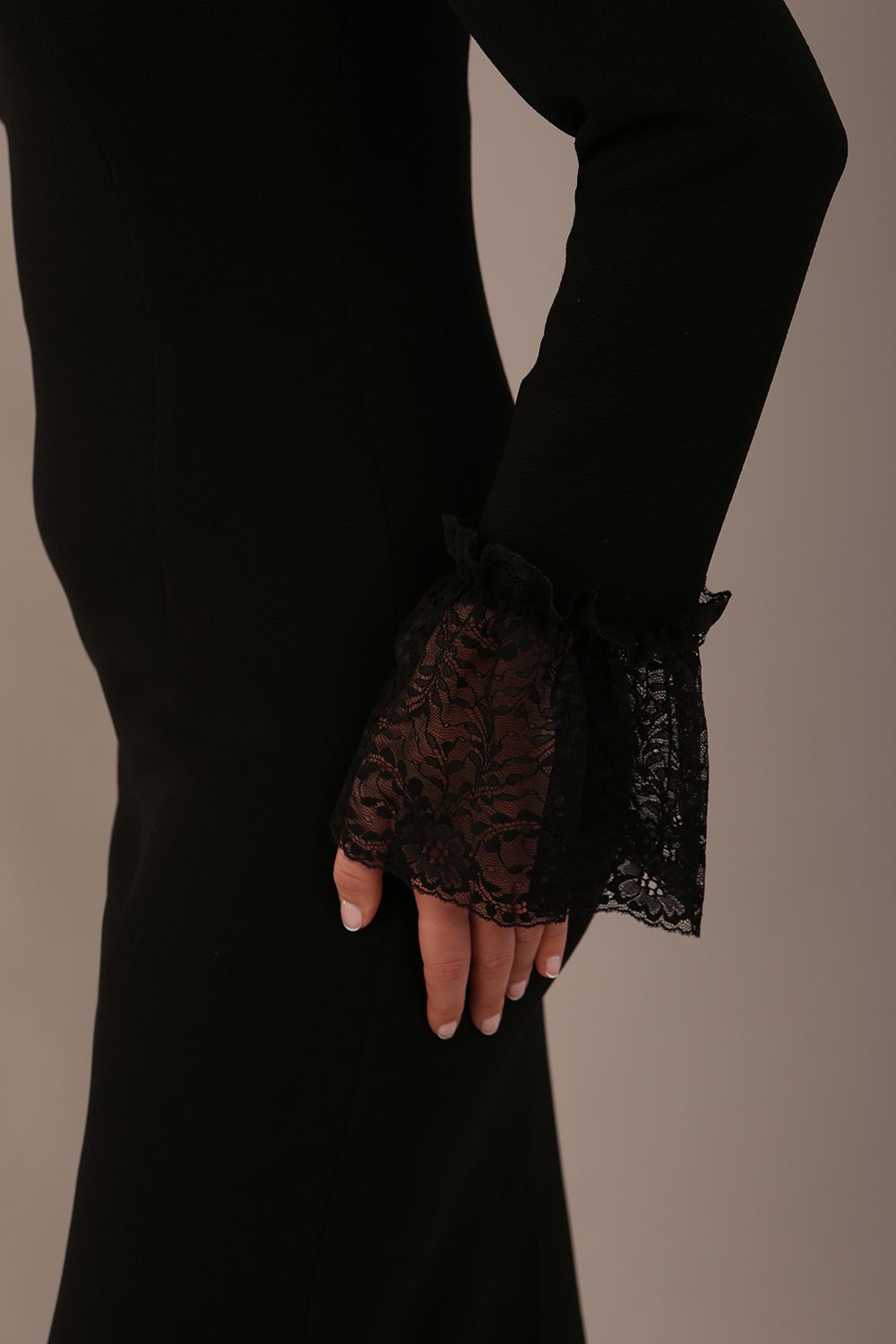 Holby Fluted Lace Cuff Dress 