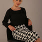 Houndstooth Print Pencil Skirt 