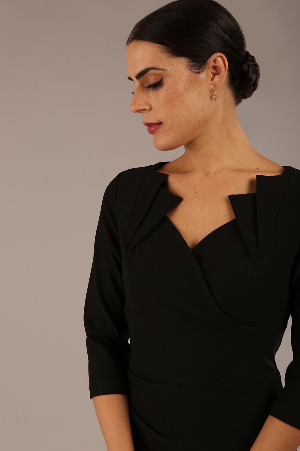 Indira 3/4 Sleeve Knee Length Pencil Dress 