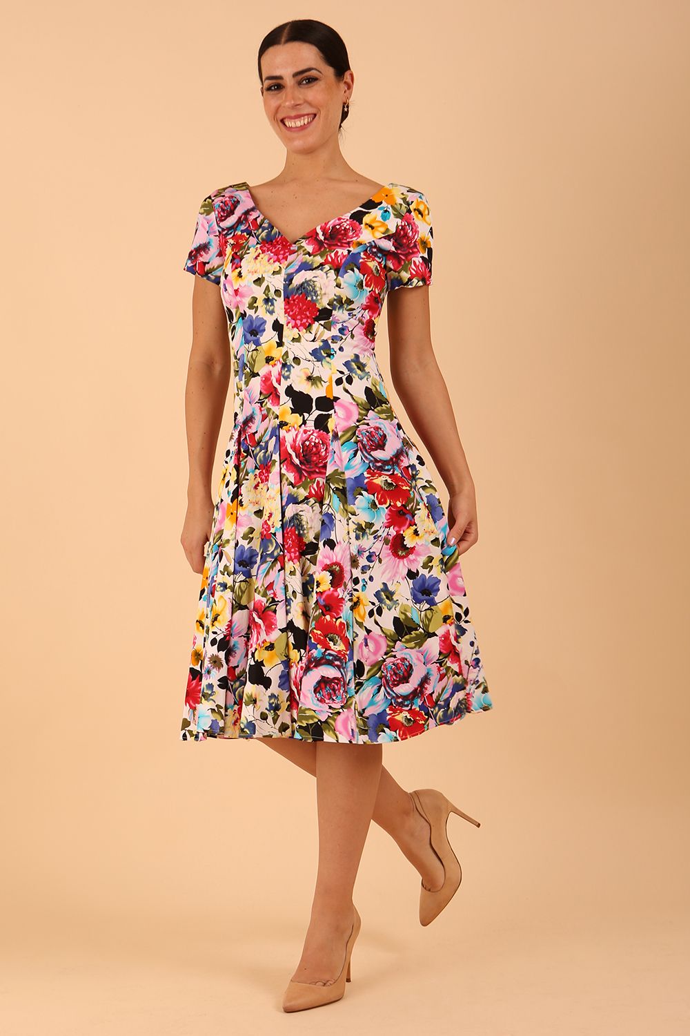 Iris Print Dress in Fusion Print – Diva Catwalk, image 6
