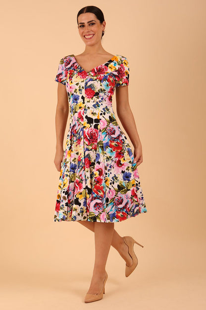 Iris Print Dress 