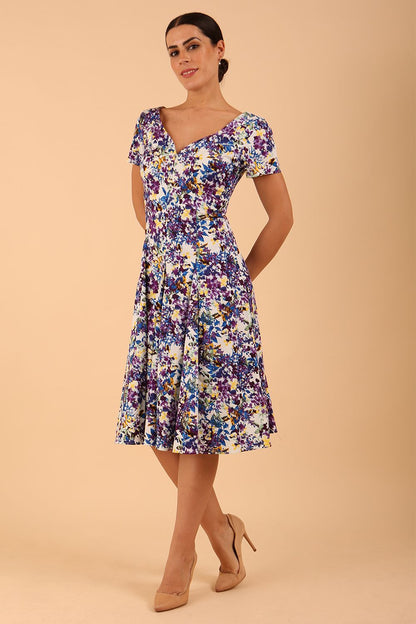 Iris Print Dress 