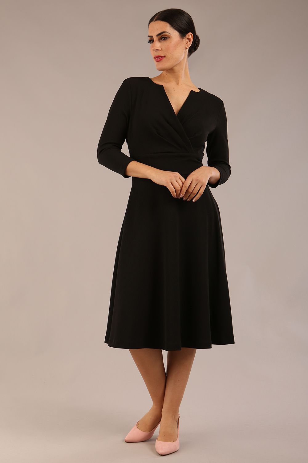 January Sleeved Swing Dress in Black – Diva Catwalk, image 10
