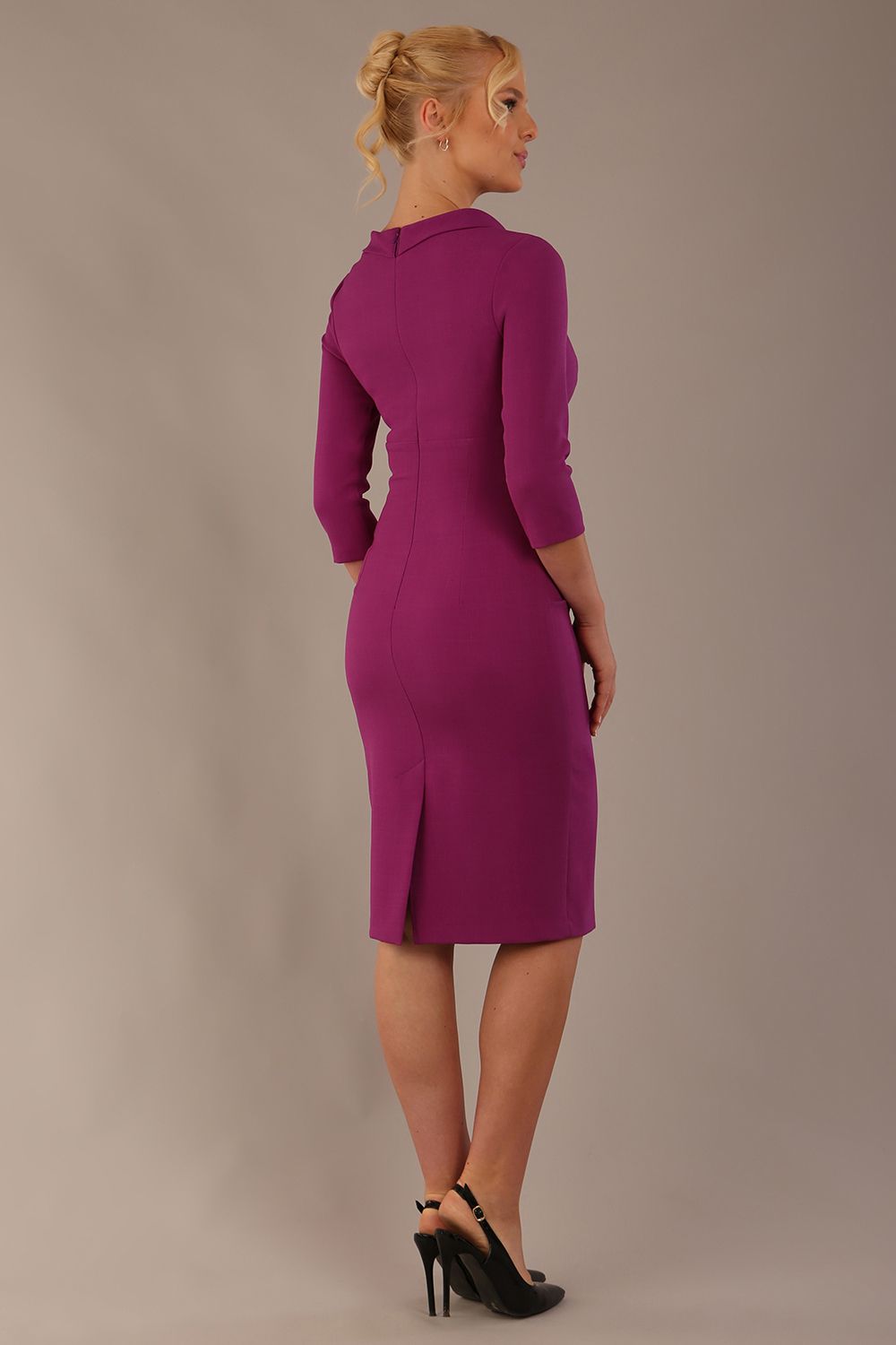 Juliette 3/4 Sleeve Knee Length Pencil Dress – Diva Catwalk, image 37
