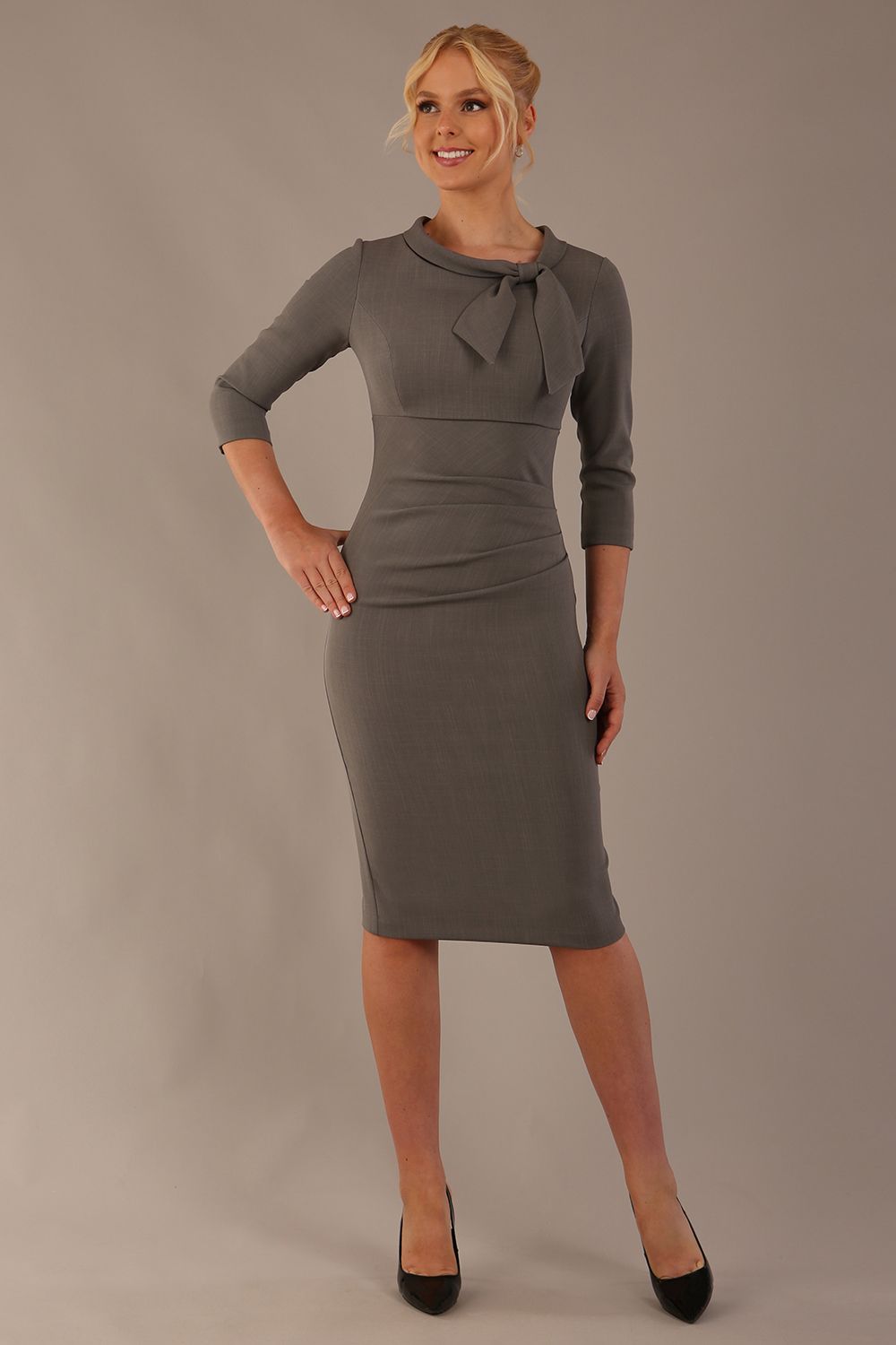 Juliette 3/4 Sleeve Knee Length Pencil Dress – Diva Catwalk, image 32