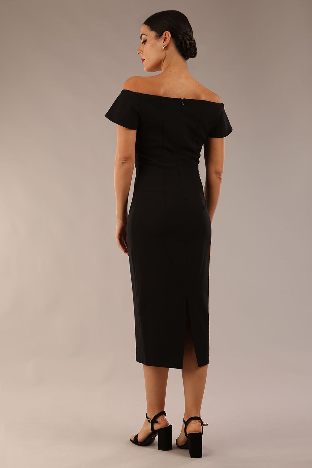 Juliette Off Shoulder Pencil Dress in Black – Diva Catwalk, image 7