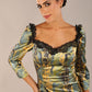 Jura Snakeskin Stretch Satin Print With Contrast Lace Trim Dress 