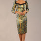 Jura Snakeskin Stretch Satin Print With Contrast Lace Trim Dress 