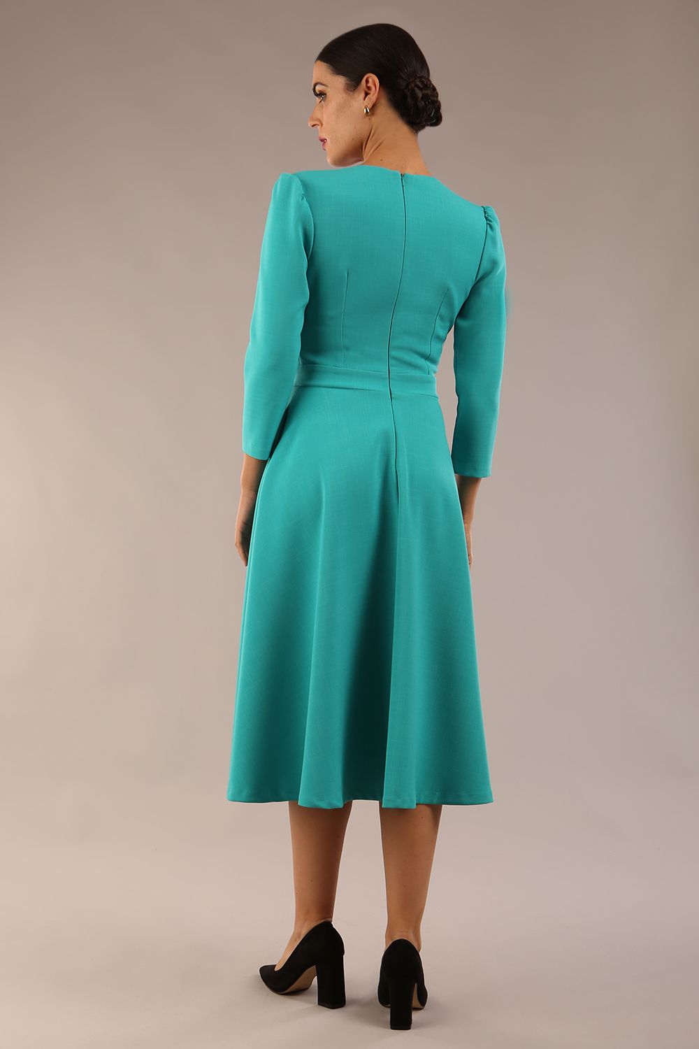 Karma 3/4 Length Sleeved Swing Dress – Diva Catwalk, image 3