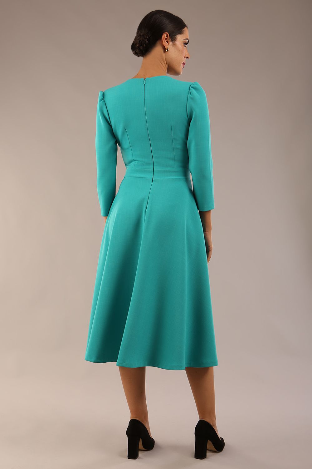 Karma 3/4 Length Sleeved Swing Dress – Diva Catwalk, image 4