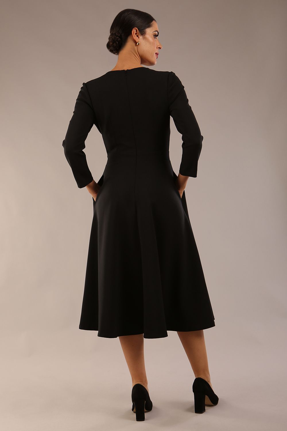 Karma 3/4 Length Sleeved Swing Dress – Diva Catwalk, image 11