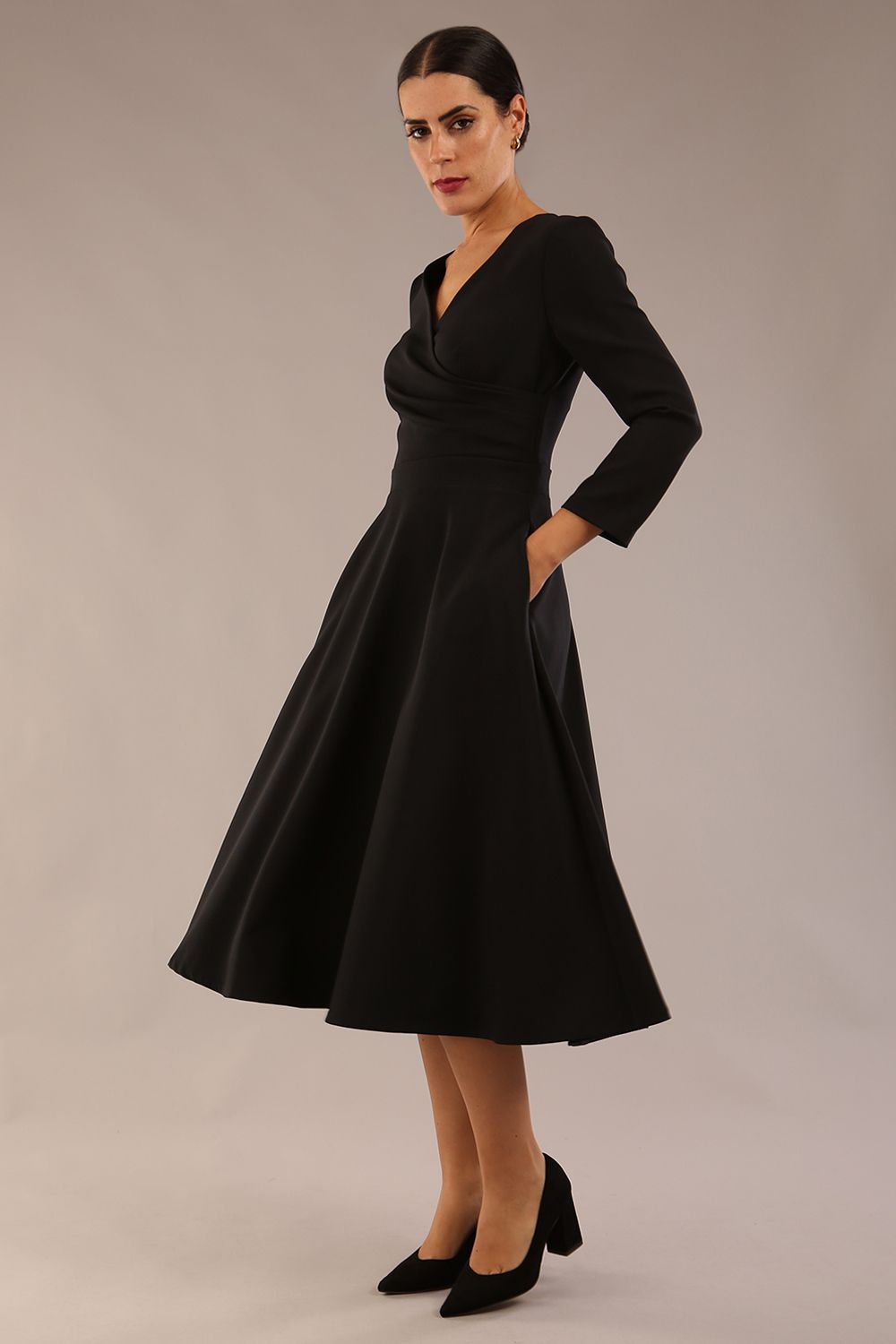 Karma 3/4 Length Sleeved Swing Dress 