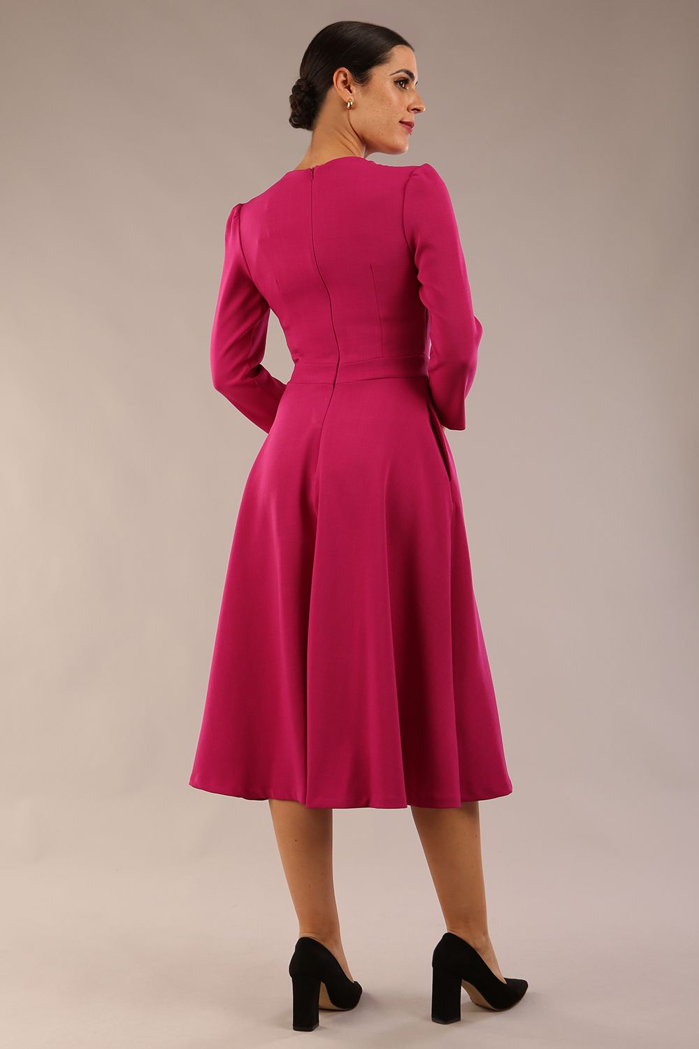 Karma 3/4 Length Sleeved Swing Dress – Diva Catwalk, image 16
