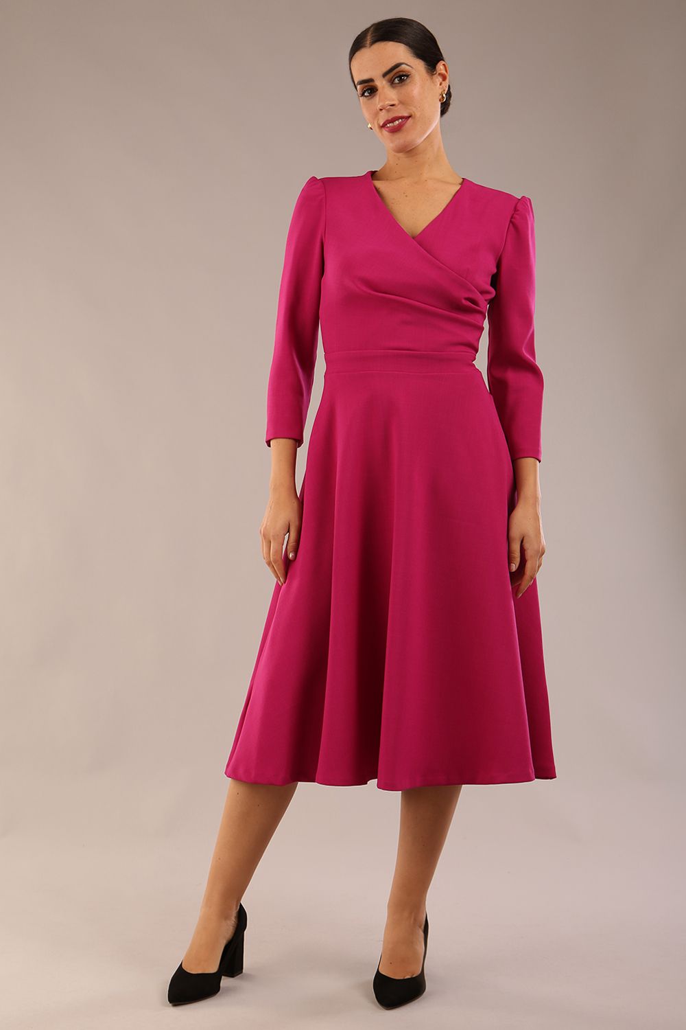 Karma 3/4 Length Sleeved Swing Dress – Diva Catwalk, image 17