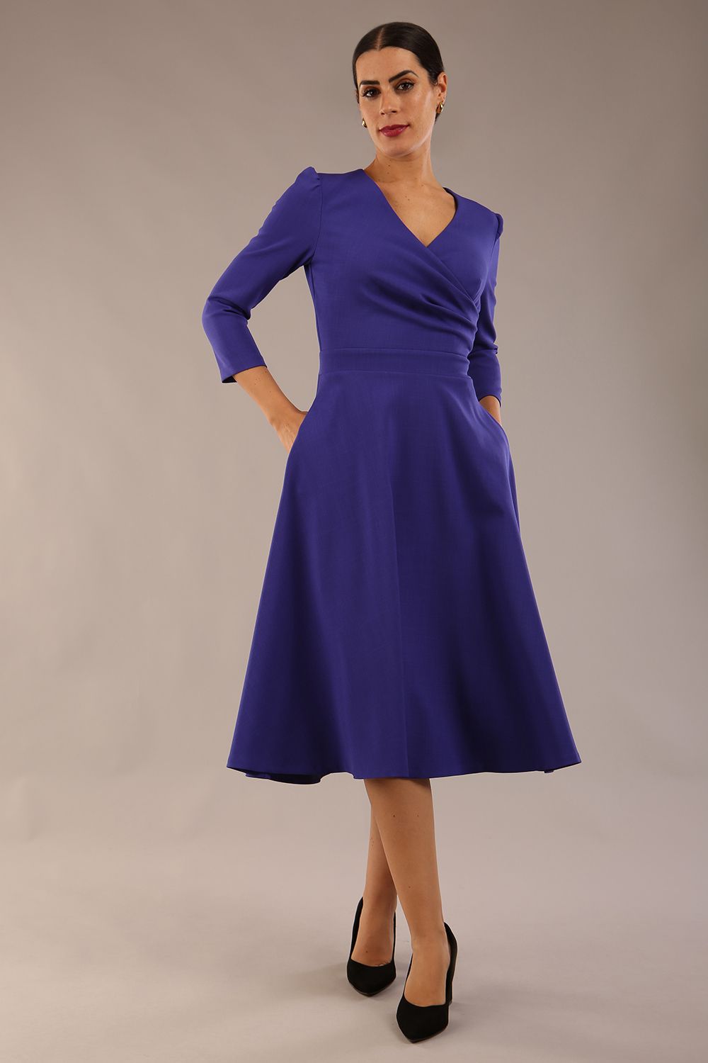 Karma 3/4 Length Sleeved Swing Dress – Diva Catwalk, image 10