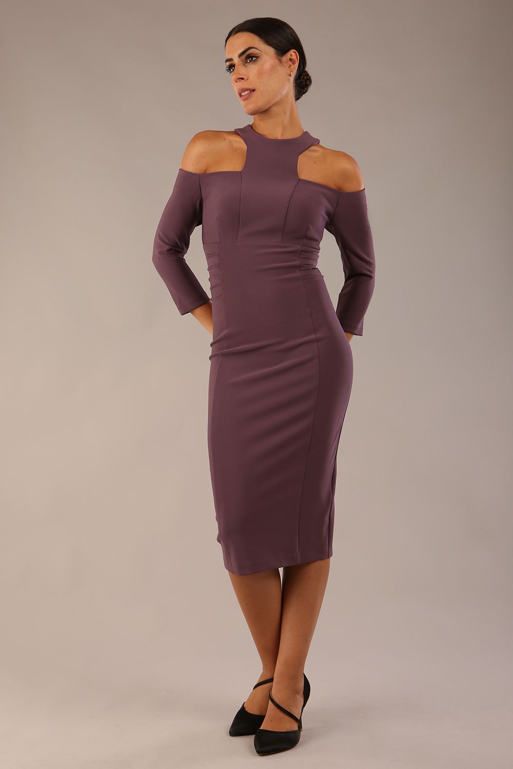 Kelso Pencil Dress in Mauve Purple – Diva Catwalk, image 6