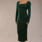 Kiki Silky Stretch Ruched Midi Dress 