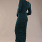 Kiki Silky Stretch Ruched Midi Dress 