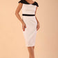 Leven Satin Bi-Stretch Contrast Pencil Dress 