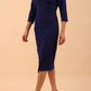 Liesel Low V-neck Sleeved Collared Wrap Pencil Dress 