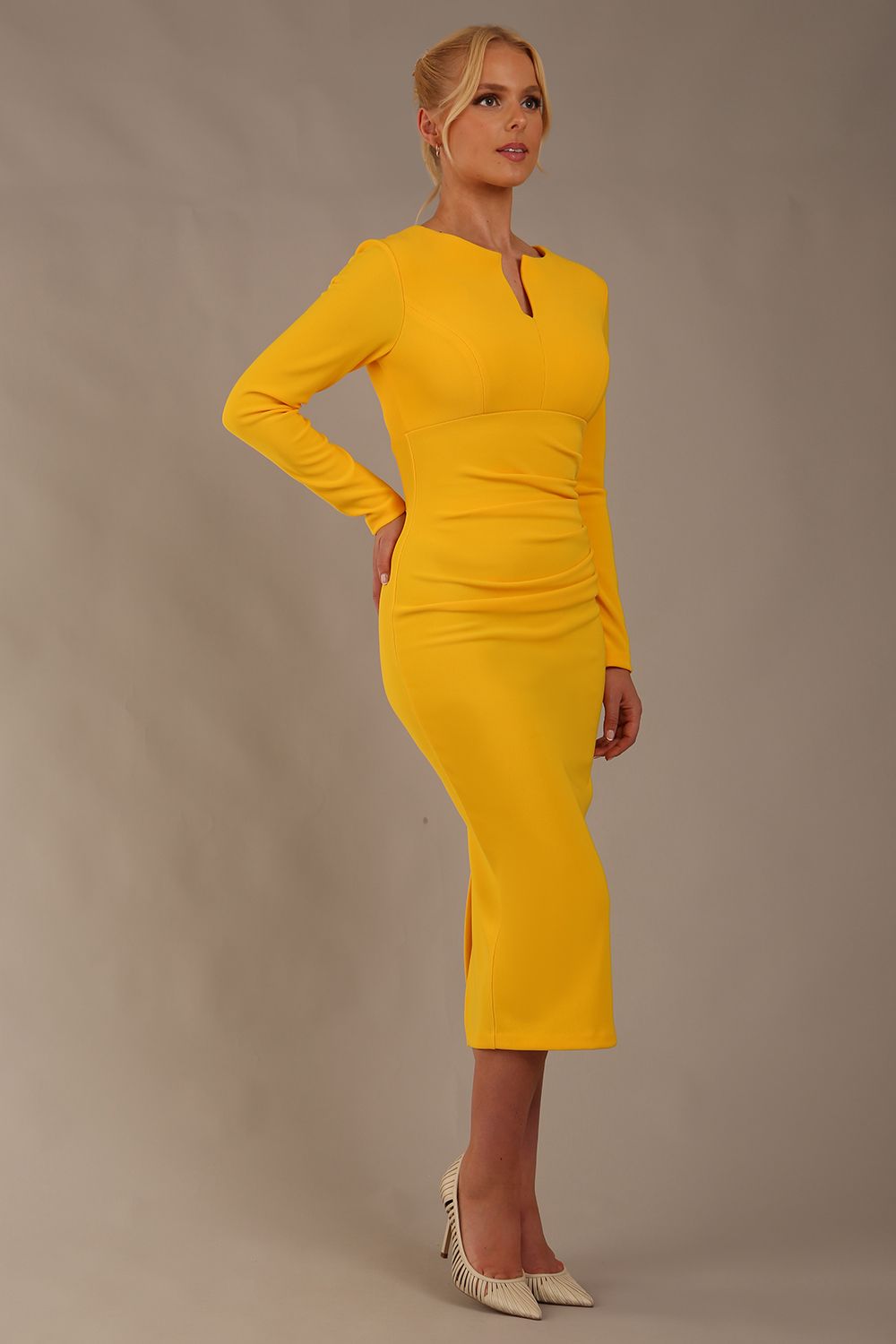Long Sleeved Lydia Midi Pencil Dress – Diva Catwalk, image 12