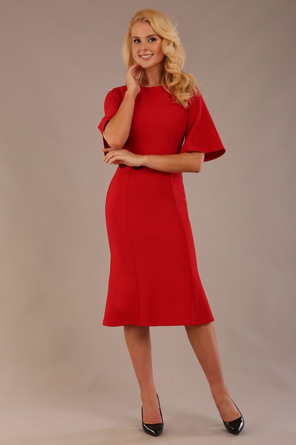 Lovell Lace & Fluted Sleeve Dress – Diva Catwalk, image 3