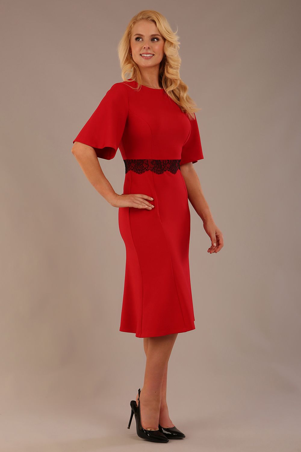 Lovell Lace & Fluted Sleeve Dress – Diva Catwalk, image 7