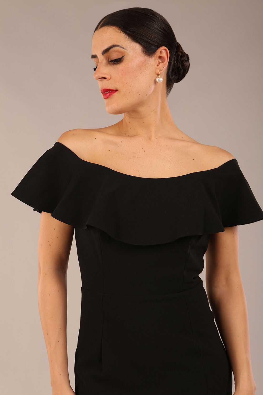 Lucia Off Shoulder Pencil Dress in Black – Diva Catwalk, image 9
