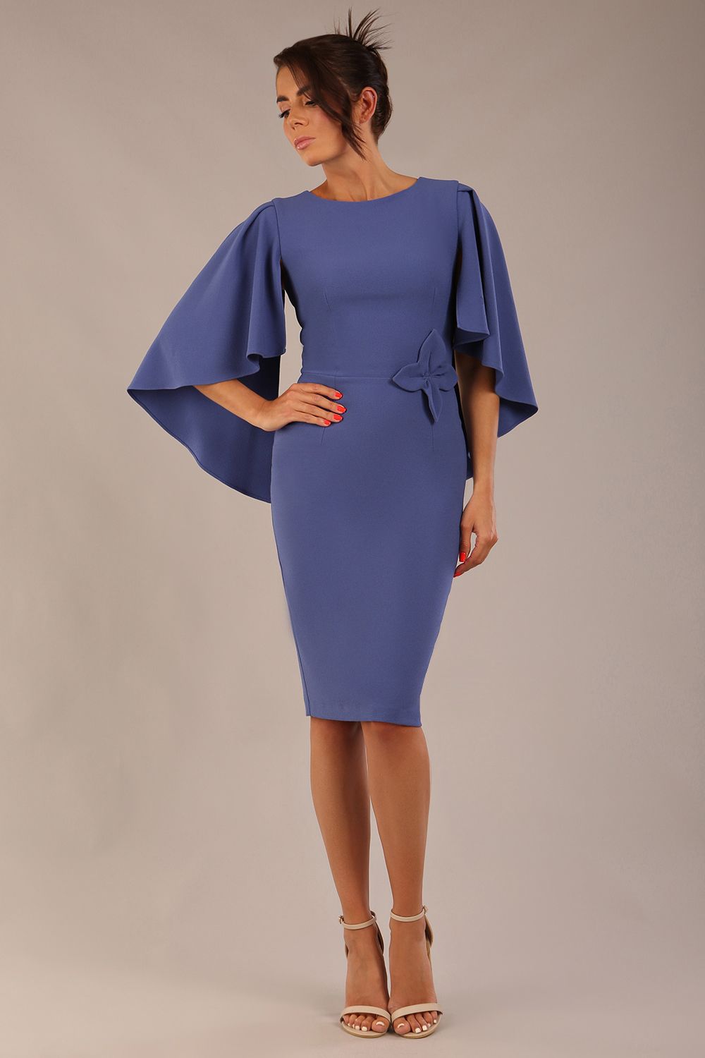 Luella Dolman Sleeve Knee-Length Pencil Dress 