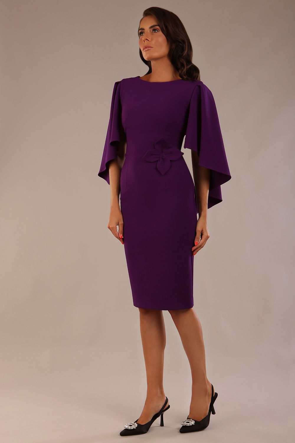 Luella Dolman Sleeve Knee-Length Pencil Dress 