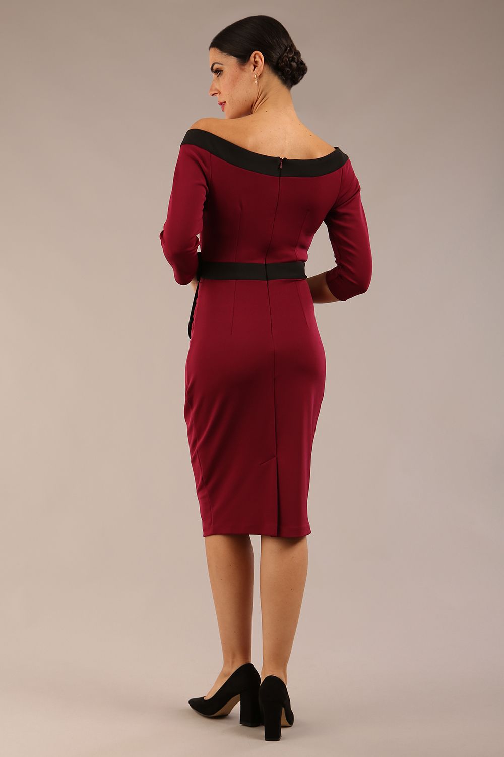 Luma Off Shoulder Bow detail Pencil Dress – Diva Catwalk, image 7