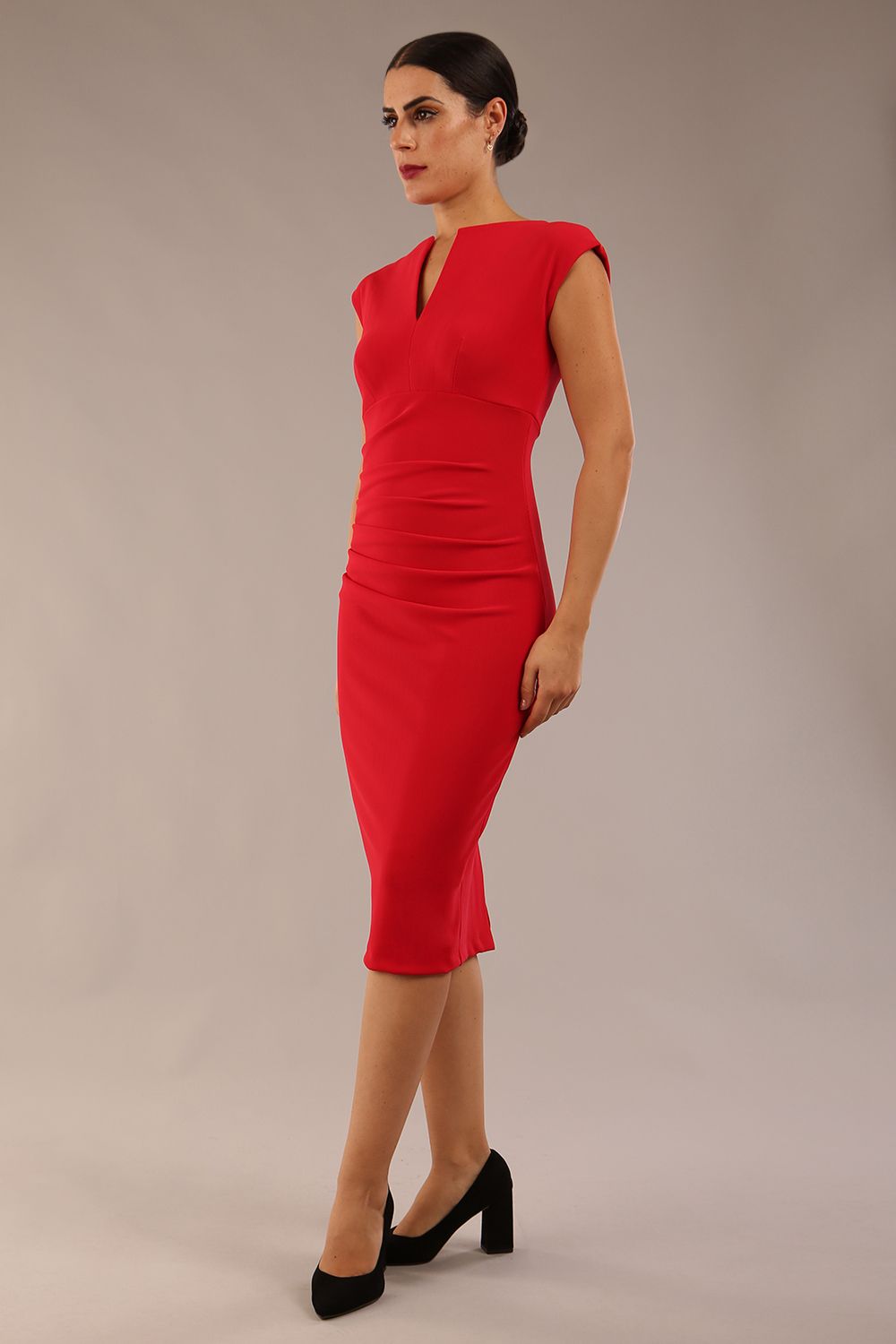 Lydia Sleeveless Pencil Dress in True Red – Diva Catwalk, image 17