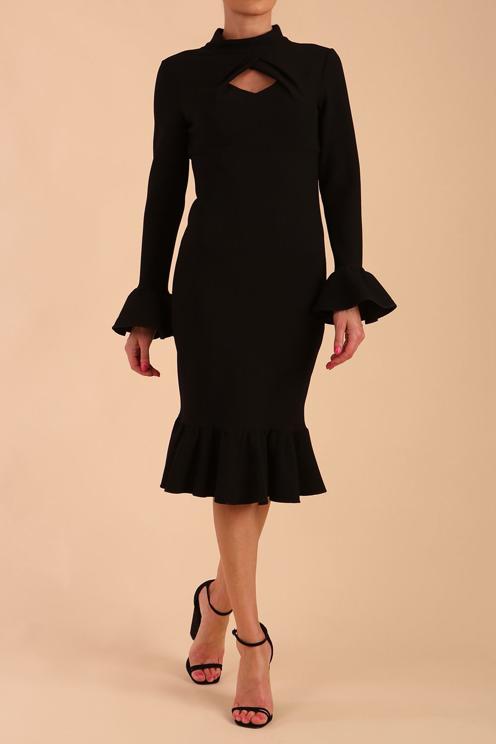 Macarena Peplum Hem Bodycon Pencil Dress – Diva Catwalk, image 3