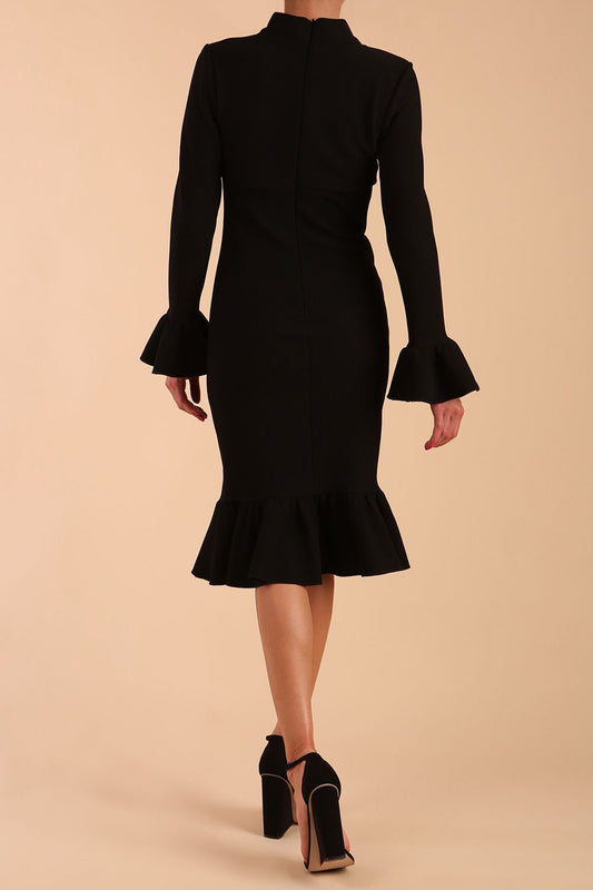 Macarena Peplum Hem Bodycon Pencil Dress 