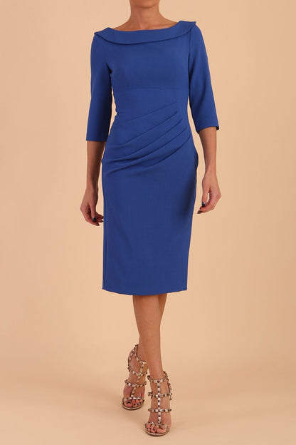 Marcel Folded Collar Pencil Dress 