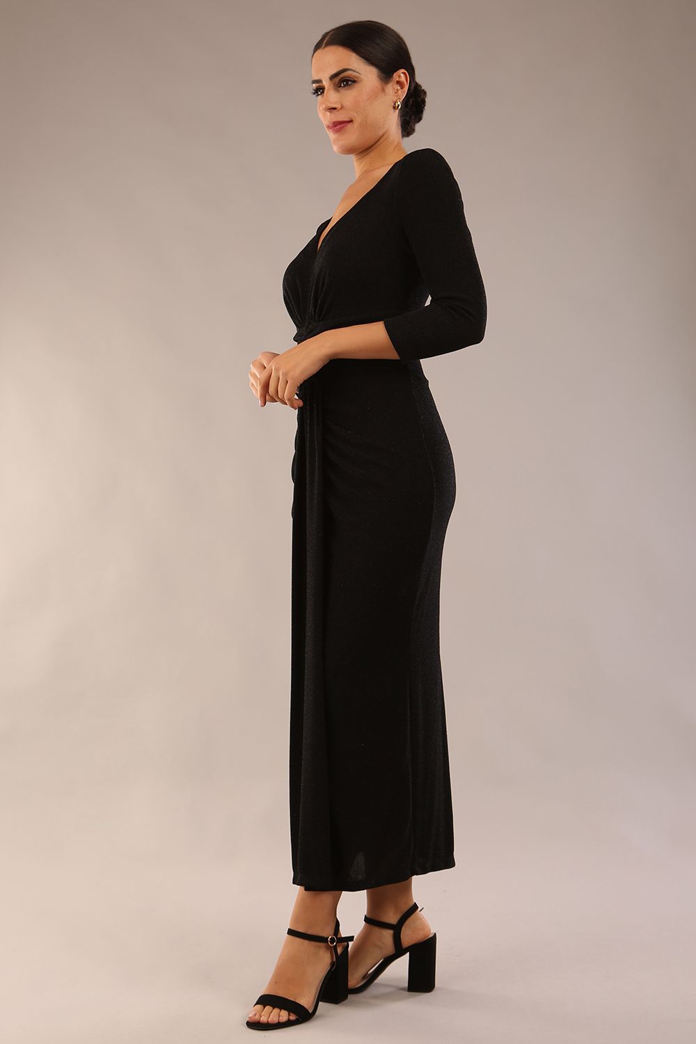 Melody 3/4 Sleeve Sparkle Midaxi Dress – Diva Catwalk, image 2