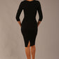 Mirabelle ¾ Sleeves & Floral Shoulder Detail Pencil Dress 