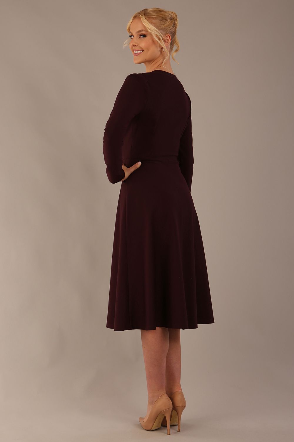 Moneypenny Scarf-Neck A-Line Dress – Diva Catwalk, image 4